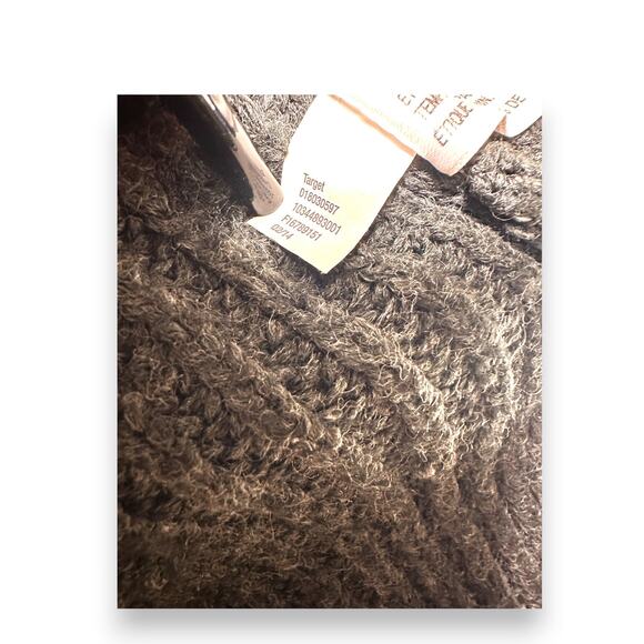 Merona Charcoal Ribbed Waffle Knit Sweater With Scoop Neck Size XS - Picture 6 of 9